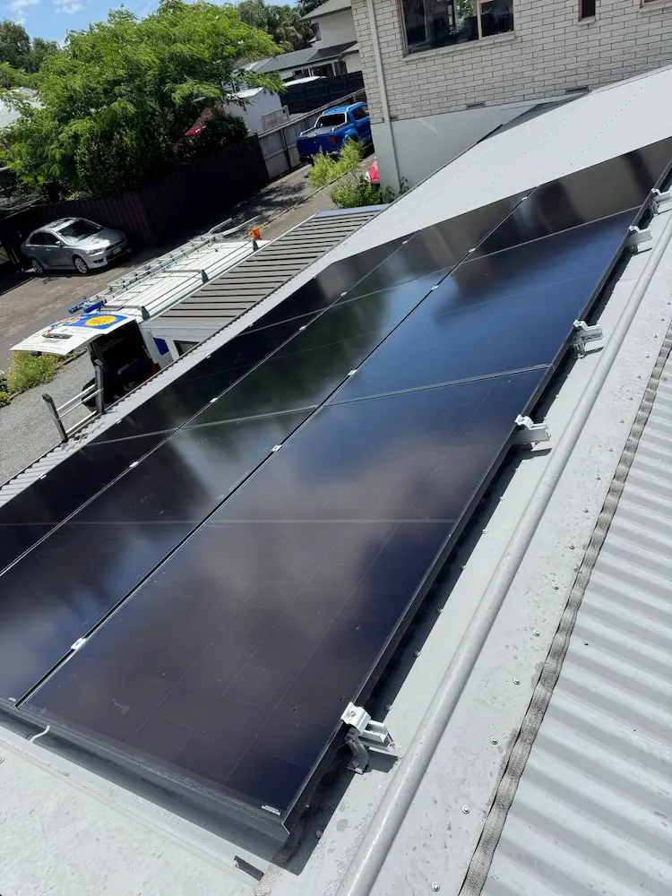Restored solar panels after cleaning in Mount Maunganui